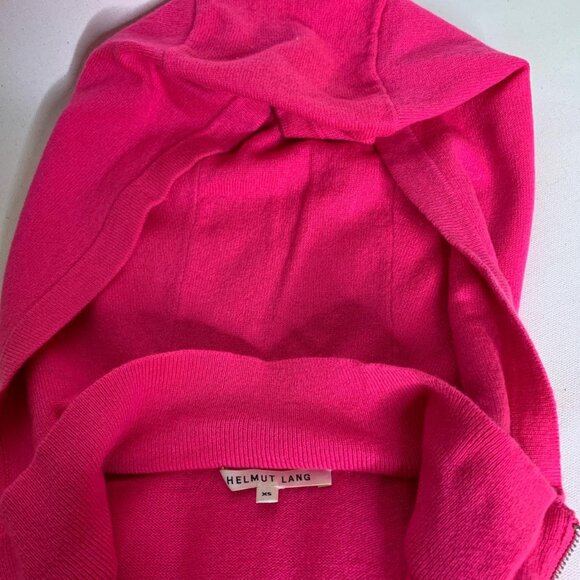 Helmut Lang 100% cashmere hot pink zip-up hoodie - Picture 3 of 8